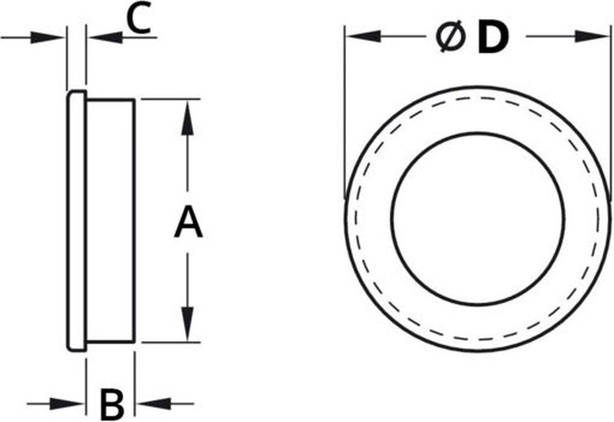 Pull handle - Matte Black - Round - 40mm - Sliding door handle - Set of 2 V1188-MS-313-0211