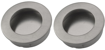 Pull handle - Brushed stainless steel - Round - 40mm - Sliding door handle - Set of 2 V1188-MS-313-0212