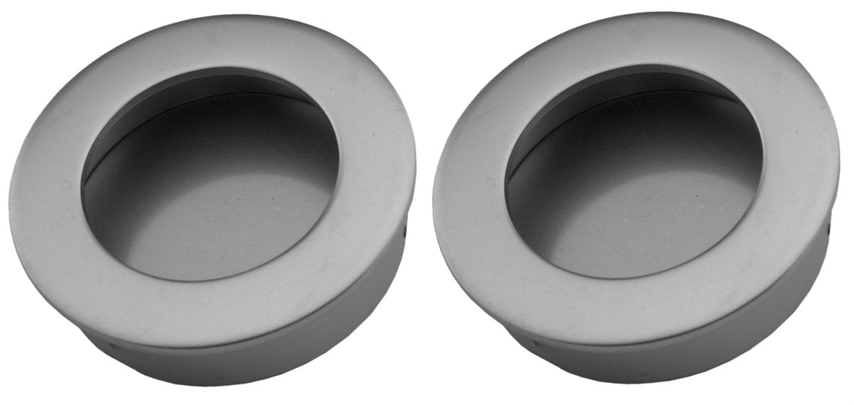 Door handle - Matte chrome - Round - 40mm - Sliding door handle - Set of 2 V1188-MS-313-0213