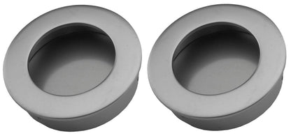 Door handle - Matte chrome - Round - 40mm - Sliding door handle - Set of 2 V1188-MS-313-0213
