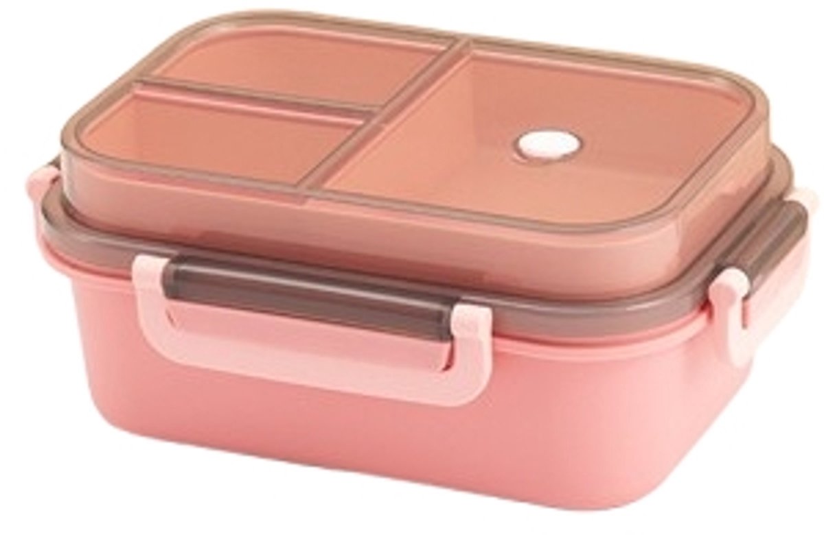 Lunch box with compartments, all-in-one double-layer lunch box, leakproof lunch box with cutlery for work, V1188-MS-313-0218