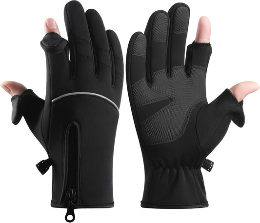 Men's and Women's Winter Gloves - 2-Finger Touchscreen Gloves - Running Gloves - Cycling Gloves - Driving V1188-MS-313-0223
