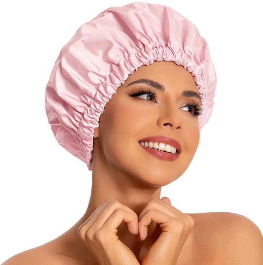 Swimming Cap - Women's Shower Cap - Large Waterproof Shower Cap - Washable Elastic Band - Swimming Cap for V1188-MS-313-0228