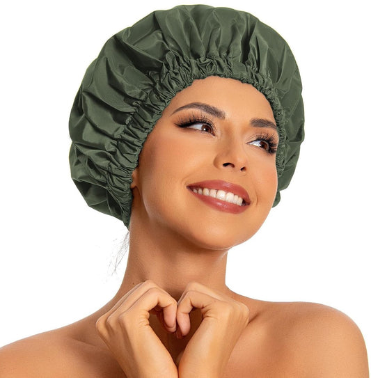 Swimming Cap - Women's Shower Cap - Large Waterproof Shower Cap - Washable Elastic Band - Swimming Cap for V1188-MS-313-0229