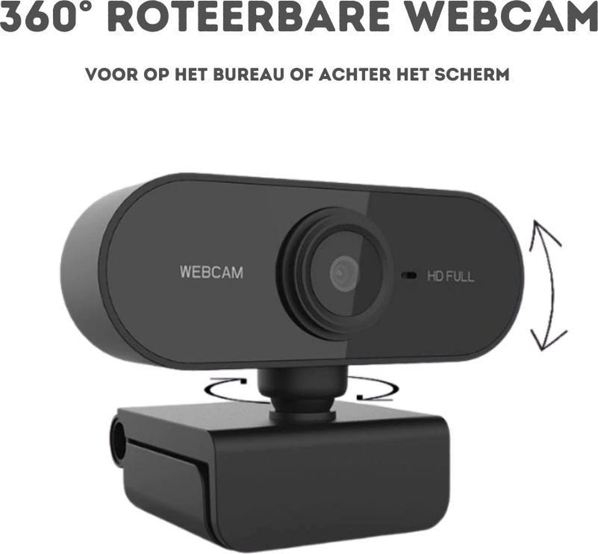 Full HD Webcam - 1080p - Webcam with Microphone - Computer - Laptop - Autofocus - Work from Home - Webcam for V1188-MS-313-0248