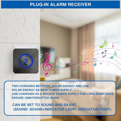 Driveway Alarm - Entry Detector - Solar Driveway Alarm - Passage Detector - Wireless = Security - V1188-MS-313-0262