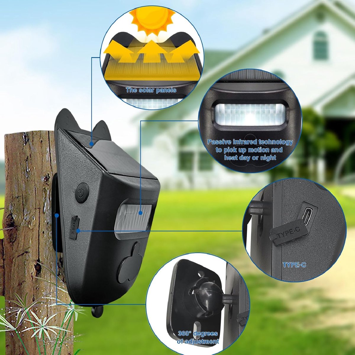Driveway Alarm - Entry Detector - Solar Driveway Alarm - Passage Detector - Wireless = Security - V1188-MS-313-0262