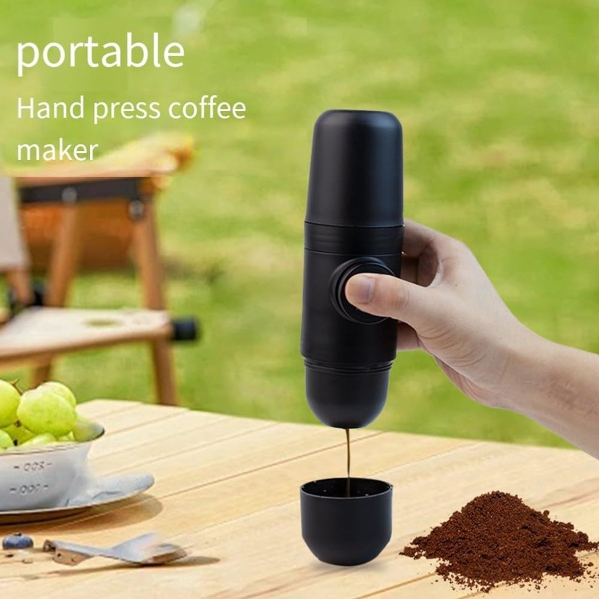 Portable manual coffee maker for travel - ideal for outdoor camping V1188-MS-313-0271