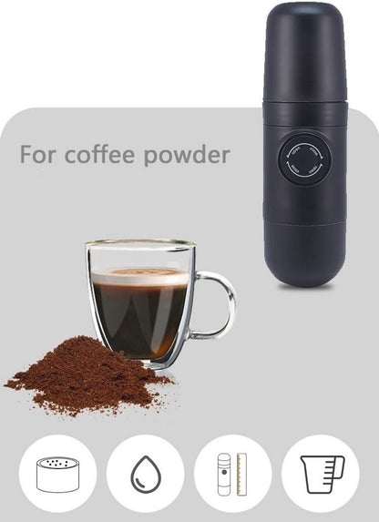 Portable manual coffee maker for travel - ideal for outdoor camping V1188-MS-313-0271