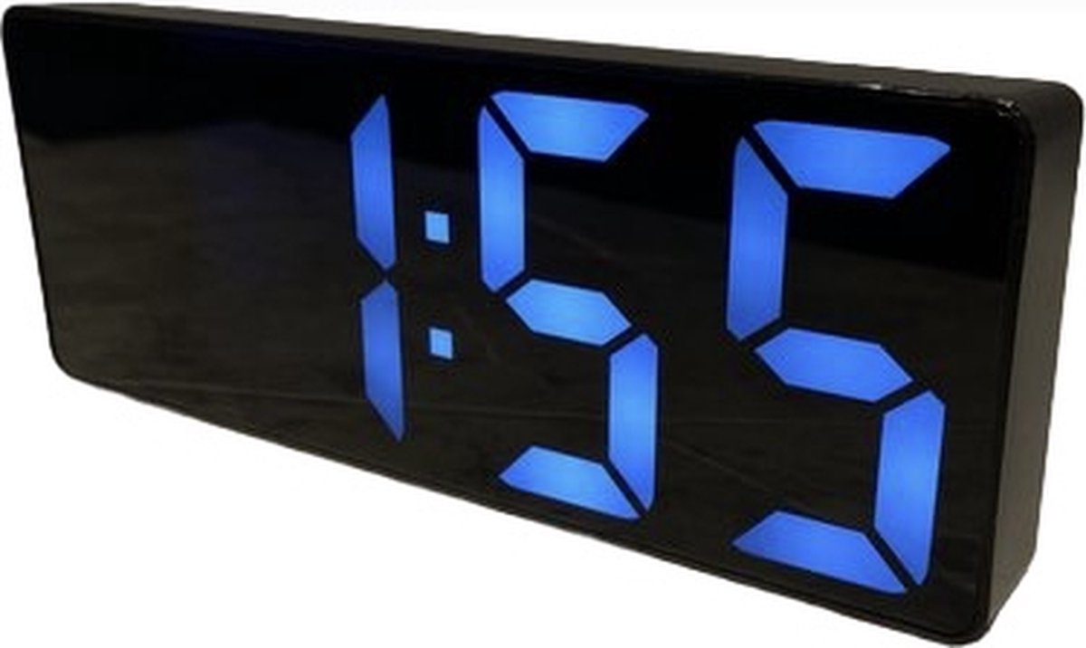 Klok Digital Deluxe - Bedroom - Sound Sensor - Wekker - Black - USB - Battery - LED Wit V1188-MS-313-0279