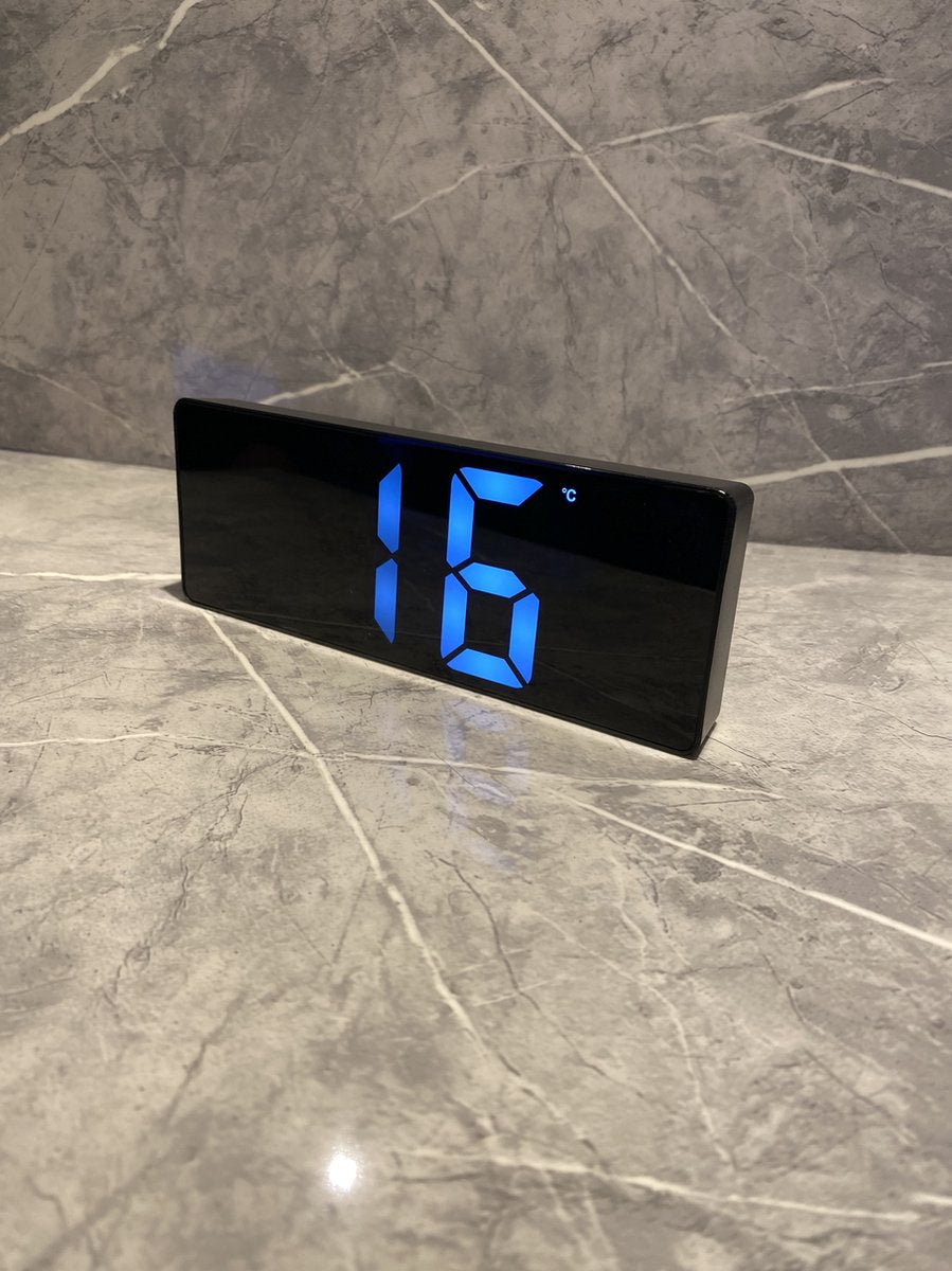 Klok Digital Deluxe - Bedroom - Sound Sensor - Wekker - Black - USB - Battery - LED Wit V1188-MS-313-0279