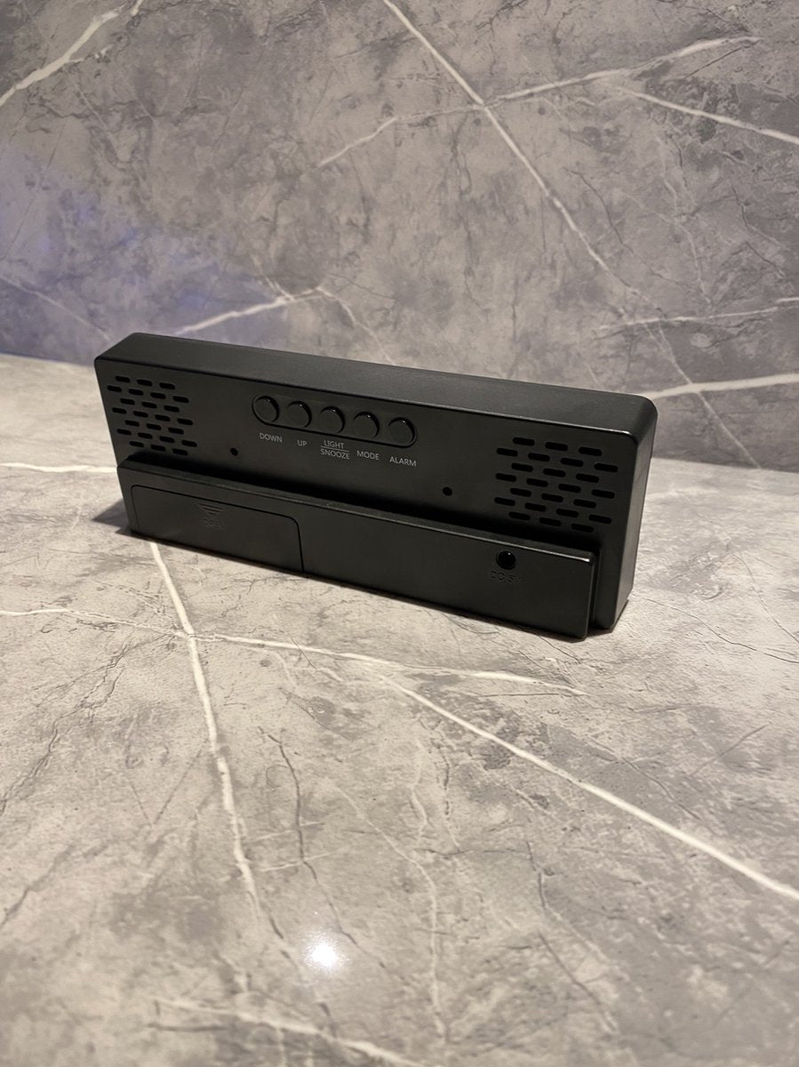 Klok Digital Deluxe - Bedroom - Sound Sensor - Wekker - Black - USB - Battery - LED Wit V1188-MS-313-0279