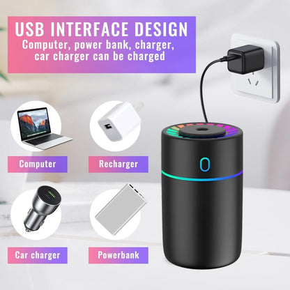 Car air freshener with colored lights and USB connection - 2 settings, automatic shut-off - for car, office, V1188-MS-313-0288