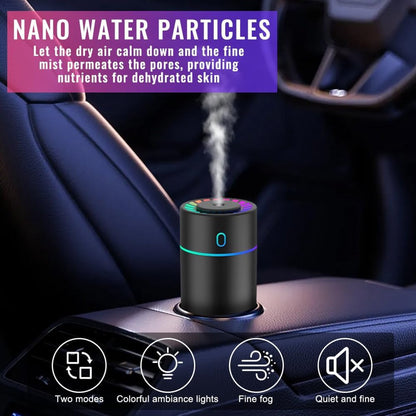 Car air freshener with colored lights and USB connection - 2 settings, automatic shut-off - for car, office, V1188-MS-313-0288