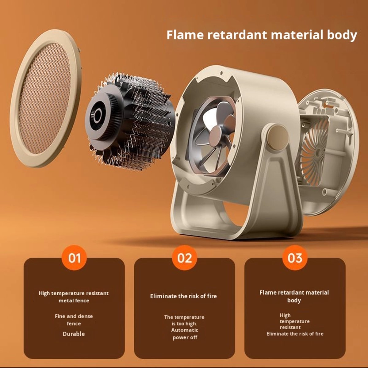 Ceramic electric heater - Office heater - Safety protection - Heating - Quiet operation - Fast heating - V1188-MS-313-0289