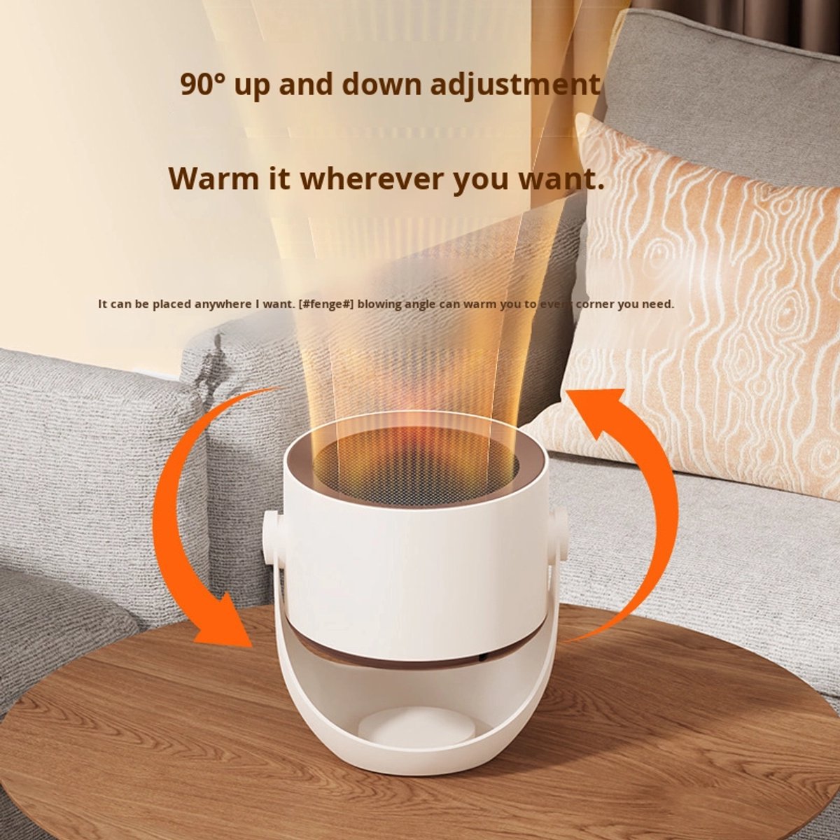 Ceramic electric heater - Office heater - Safety protection - Heating - Quiet operation - Fast heating - V1188-MS-313-0289