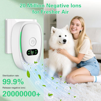 Plug-in Negative Ion Air Purifier (1 pack) - Mini portable negative ion generator for home, quiet deodorizer V1188-MS-313-0293