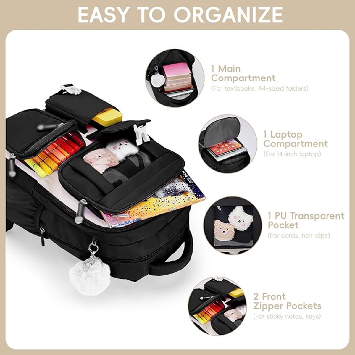 Girls' Backpack, Breathable Backpack for Girls, Grades 1-5, Casual School Bag for Kids, Elementary School, V1188-MS-313-0295