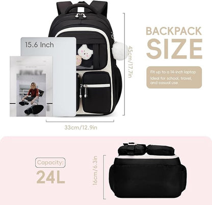 Girls' Backpack, Breathable Backpack for Girls, Grades 1-5, Casual School Bag for Kids, Elementary School, V1188-MS-313-0295