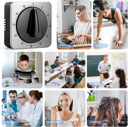 Kitchen Timers for Cooking - Chef's Kitchen Timer with Audible Alarm - Mechanical Desktop Timer - No V1188-MS-313-0298