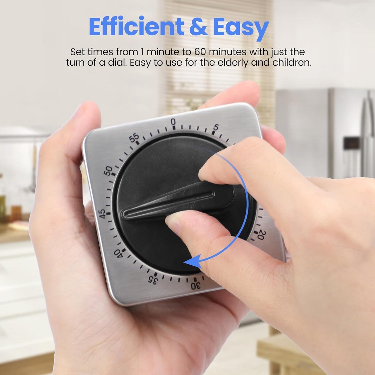 Kitchen Timers for Cooking - Chef's Kitchen Timer with Audible Alarm - Mechanical Desktop Timer - No V1188-MS-313-0298