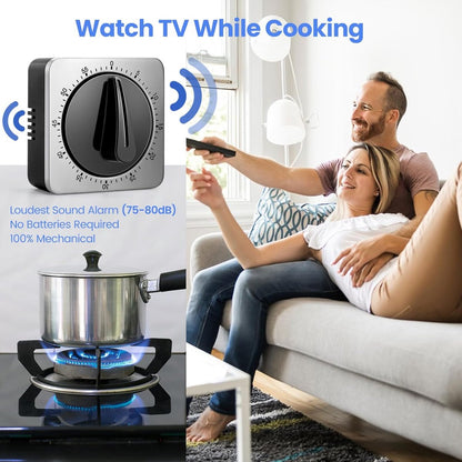 Kitchen Timers for Cooking - Chef's Kitchen Timer with Audible Alarm - Mechanical Desktop Timer - No V1188-MS-313-0298