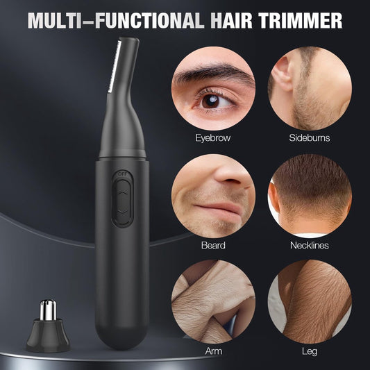 2-in-1 Nose Trimmer - Nose Trimmer - Eyebrow and Ear Trimmer - USB Rechargeable - Nose Trimmer for Men and V1188-MS-313-0313