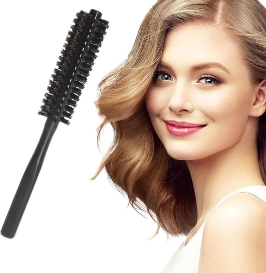 Small round hair dryer brush - curling brush for hair - 1 piece - black - boar bristles V1188-MS-313-0316