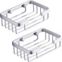 Wall-mounted aluminum soap dish for bathroom and kitchen - Silver, 2 pieces V1188-MS-313-0341