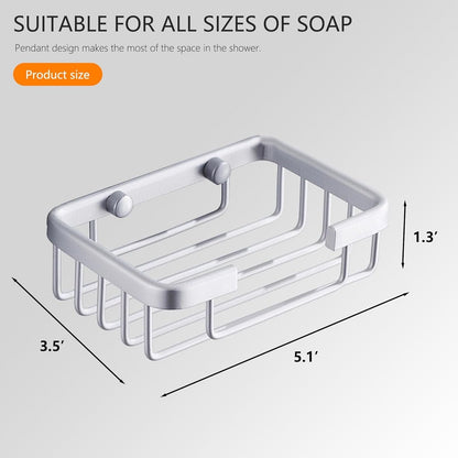 Wall-mounted aluminum soap dish for bathroom and kitchen - Silver, 2 pieces V1188-MS-313-0341