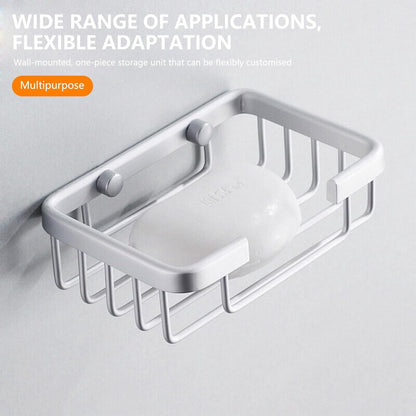 Wall-mounted aluminum soap dish for bathroom and kitchen - Silver, 2 pieces V1188-MS-313-0341