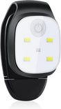 Clip-on outdoor running light, LED flashlight, USB rechargeable, reflective plastic safety light, accessory V1188-MS-313-0347