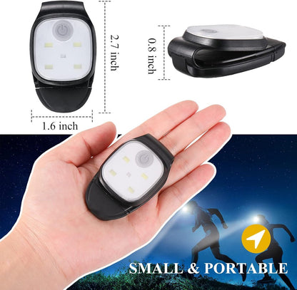 Clip-on outdoor running light, LED flashlight, USB rechargeable, reflective plastic safety light, accessory V1188-MS-313-0347