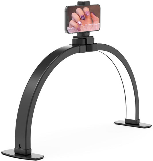 Desk Lamp - Manicure Lamp - Nail Technician Desk Lamp - Half-Moon Lamp - Large LED Tech Table Lamp with Phone V1188-MS-313-0348