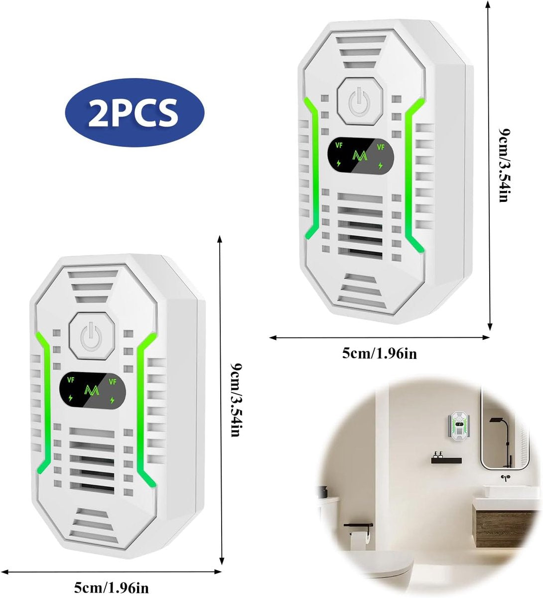 Air purifier - Plug-in negative ion air purifier - Home air purifier - Deodorizer - Ionizer - For pets, V1188-MS-313-0350