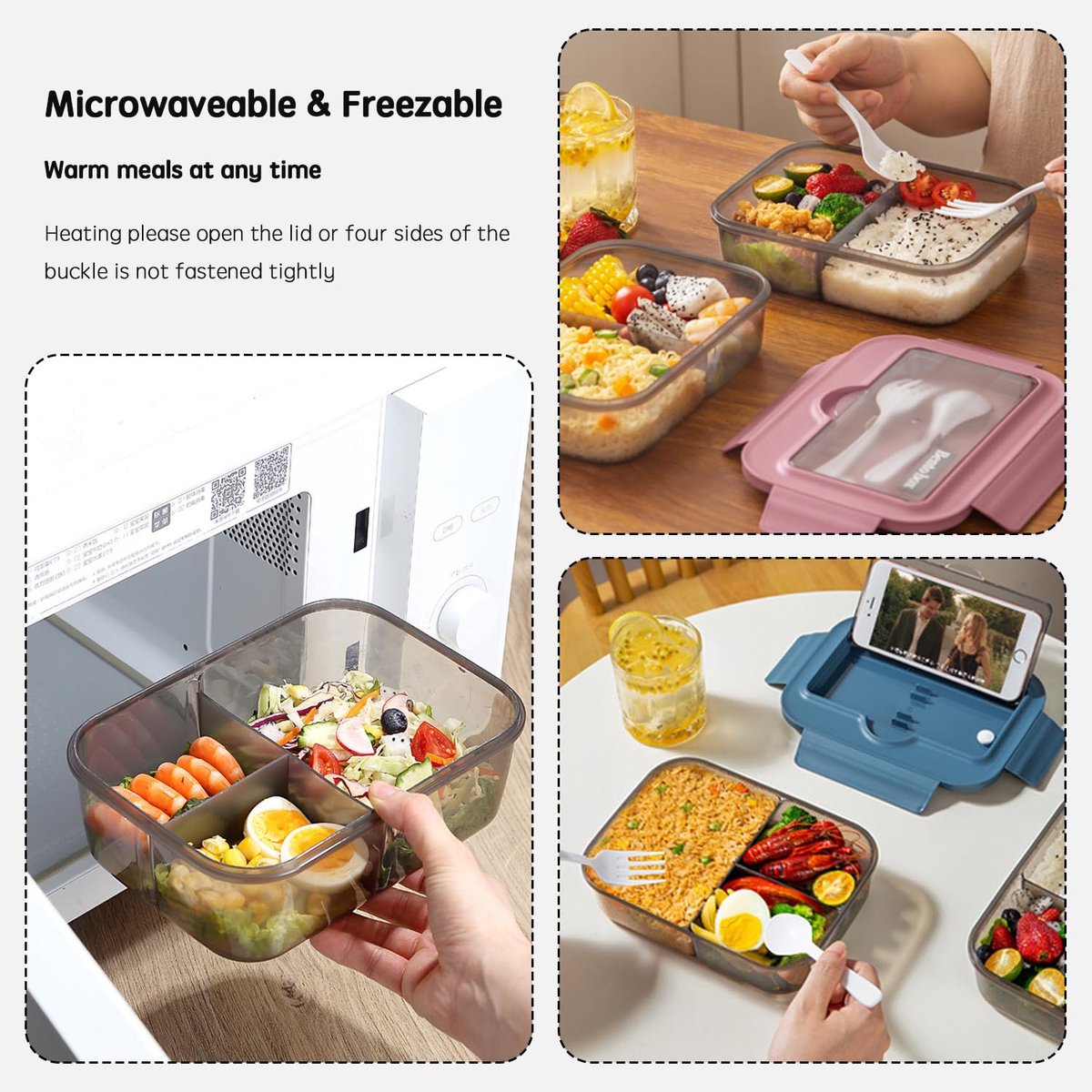 Lunch box - Lunch box for adults - Lunch boxes for children - Compartment lunch box - Reusable lunch box - V1188-MS-313-0360
