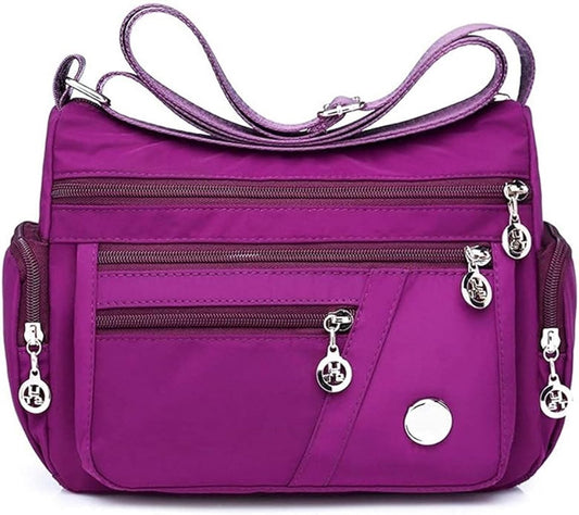 Handbags Nylon shoulder bag, multi-pocket handbag with large capacity, casual messenger bag for women, V1188-MS-313-0363