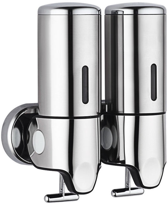 2-in-1 Soap Dispenser - Liquid Dispenser - 2 x 500 ml - 2 Reservoirs - Wall Mounted - Kitchen - Bathroom - V1188-MS-313-0365