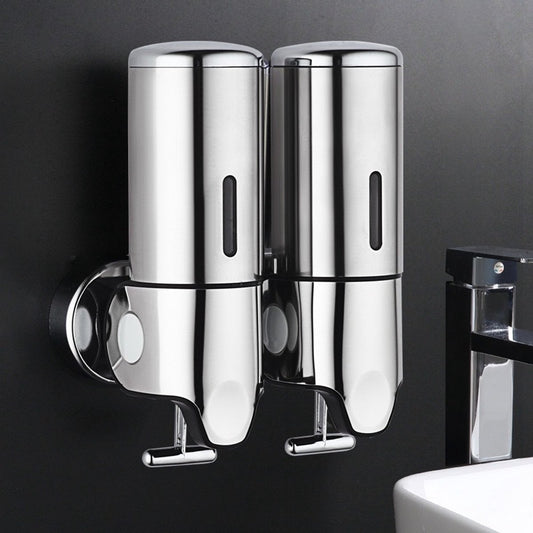 2-in-1 Soap Dispenser - Liquid Dispenser - 2 x 500 ml - 2 Reservoirs - Wall Mounted - Kitchen - Bathroom - V1188-MS-313-0365