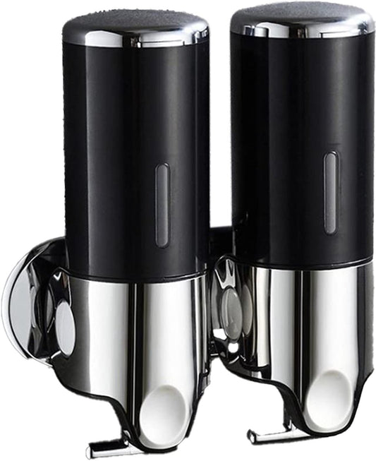 Soap Dispenser - 2 in 1 Liquid Dispenser - Liquid Dispenser - 2 x 500 ml - Wall Mounted Soap Dispenser - V1188-MS-313-0366