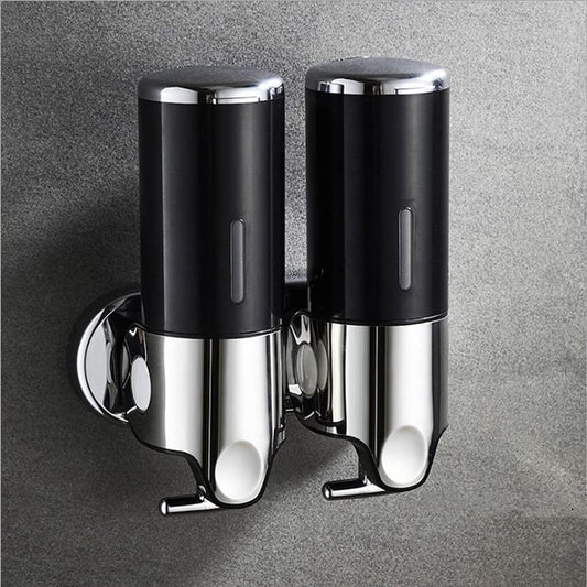Soap Dispenser - 2 in 1 Liquid Dispenser - Liquid Dispenser - 2 x 500 ml - Wall Mounted Soap Dispenser - V1188-MS-313-0366