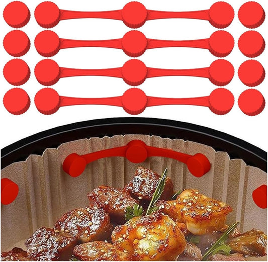 4-Piece Silicone Magnetic Airfryer Strips - Airfryer Paper Holder - High Temperature Resistant - Prevents V1188-MS-313-0367