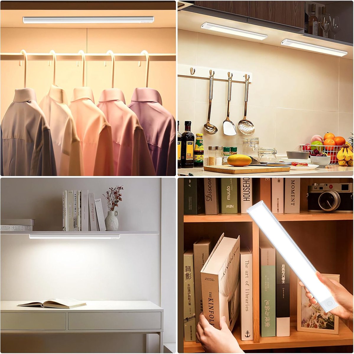 20cm LED Under Cabinet Lighting with Motion Detector - Rechargeable - 3 Colour Temperatures and Infinite V1188-MS-313-0369