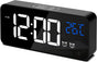 Digital alarm clock, LED digital clock with temperature display, portable mirror alarm clock, 13 alarm tones, V1188-MS-313-0383