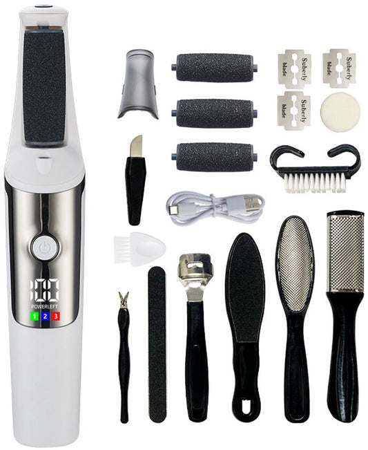 Electric Foot File - Professional Foot File - Pack of 10 - 3 Adjustable Speeds - For Dead Skin and Calluses - V1188-MS-313-0389