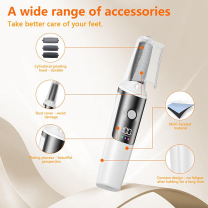 Electric Foot File - Professional Foot File - Pack of 10 - 3 Adjustable Speeds - For Dead Skin and Calluses - V1188-MS-313-0389