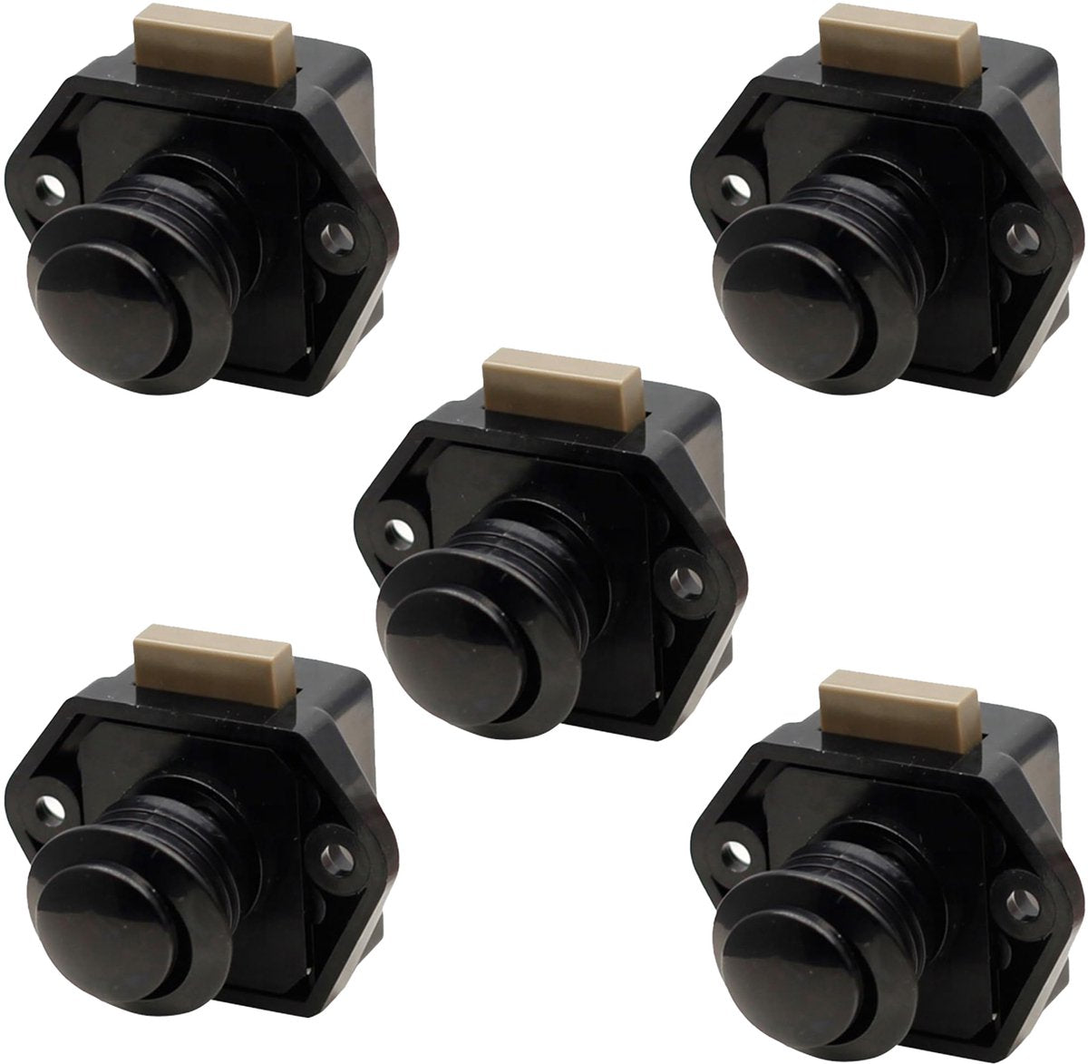 5-Piece Push Button Lock - Push Button for Motorhome - Door Lock - Locking Button for Shutter Door - For V1188-MS-313-0393