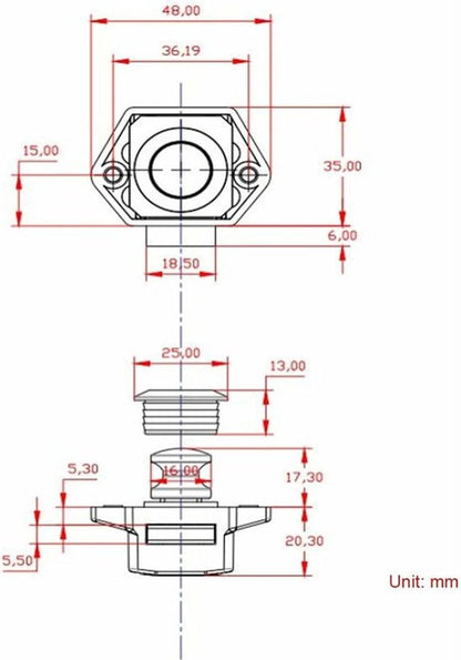 Push button for camper van - Locking button for shutter door - for camping RV, motorcycle, caravan, 5 pieces V1188-MS-313-0394
