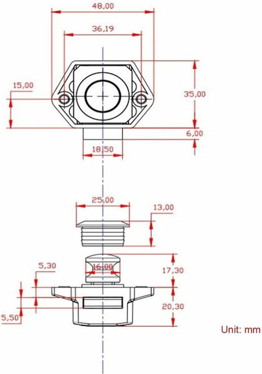 Push button for camper van - Locking button for shutter door - for camping RV, motorcycle, caravan, 5 pieces V1188-MS-313-0394