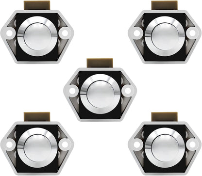 5-Piece Push Button Lock - Push Button for Campervan - Door Lock - Locking Button for Shutter Door - For V1188-MS-313-0395